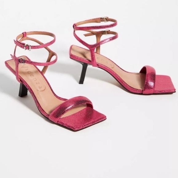Anthropologie Shoes - Anthropologie Vicenza Pink Metallic Strappy Heels Sandals EU 38 (US 7) NWT